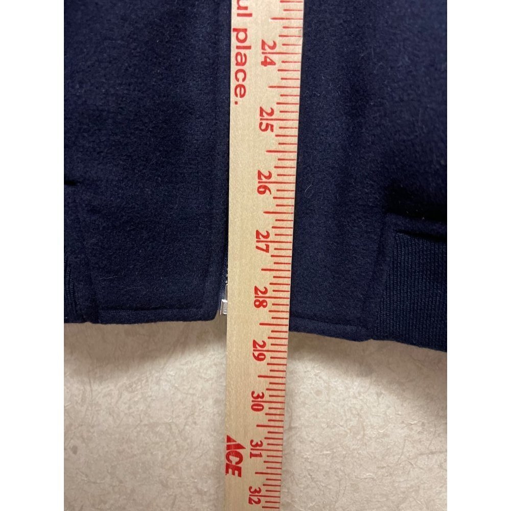 NEW! ASOS Navy Blue Full Zip Lined Polyester Wool Bomber Jacket Men's Small - Picture 6 of 12